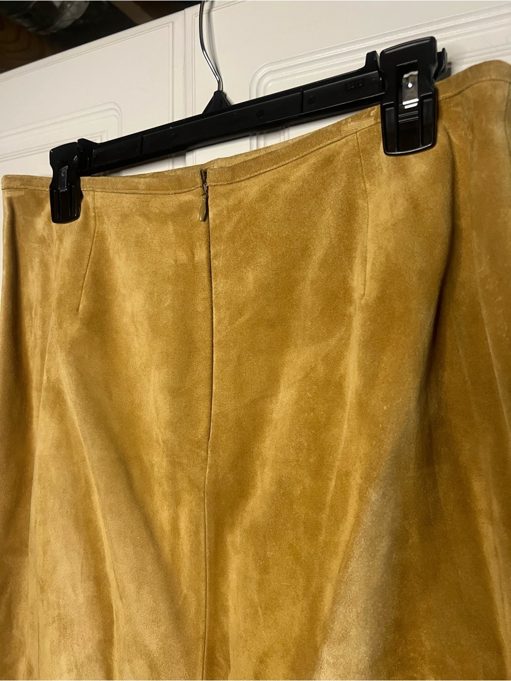 Vintage Ann Taylor Italian Suede Leather A-Line Skirt - Picture 12 of 13